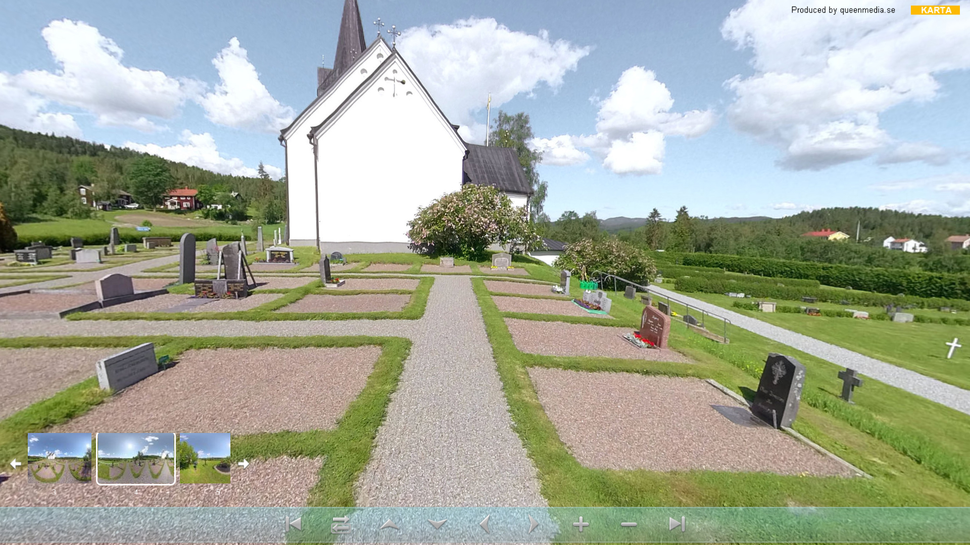 Vy över Dals kyrkogård