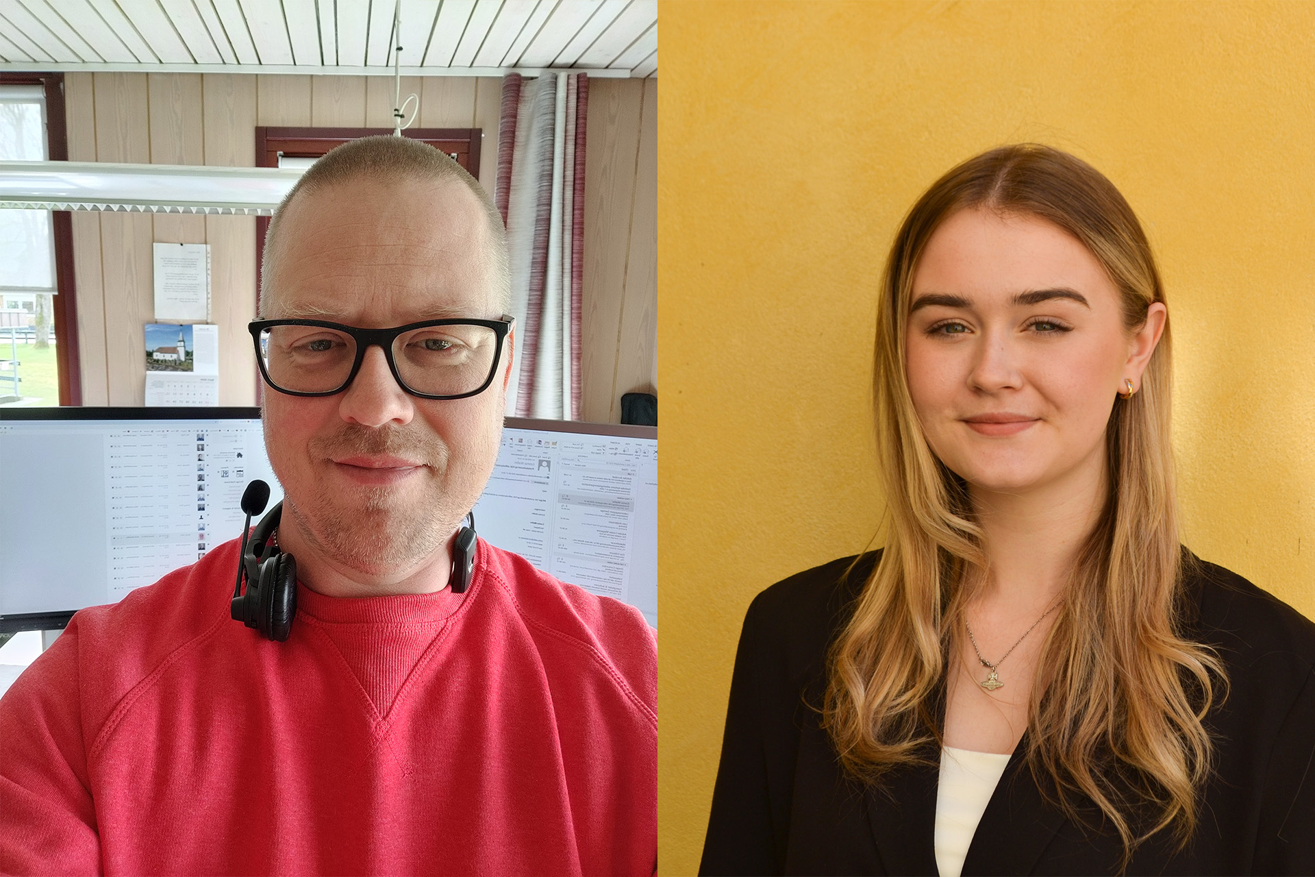Mikael Svenningsson och Isabell Karlsson är två av Växjö stifts kommunikatörer.