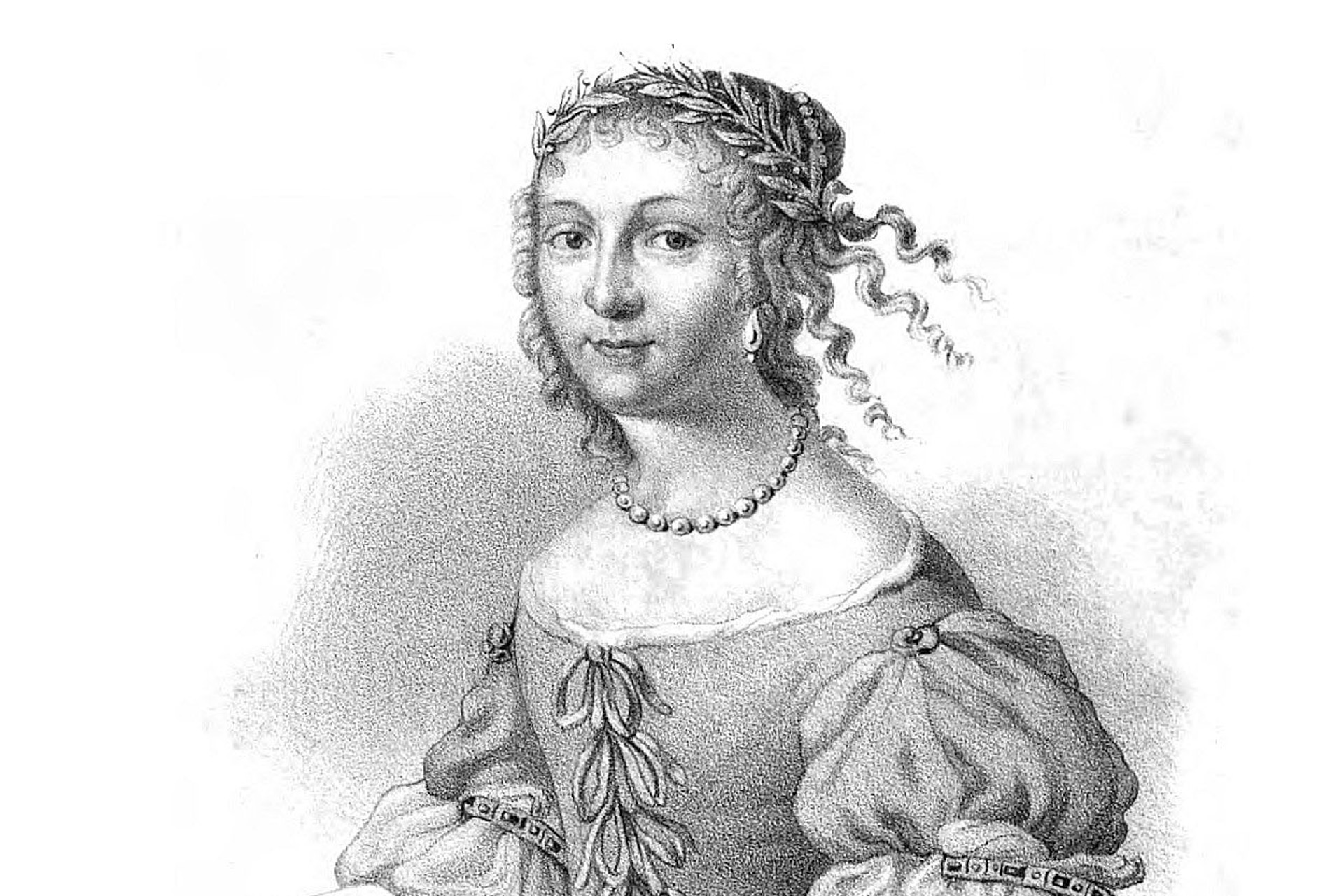 Litografi föreställande Vendela Skytte.