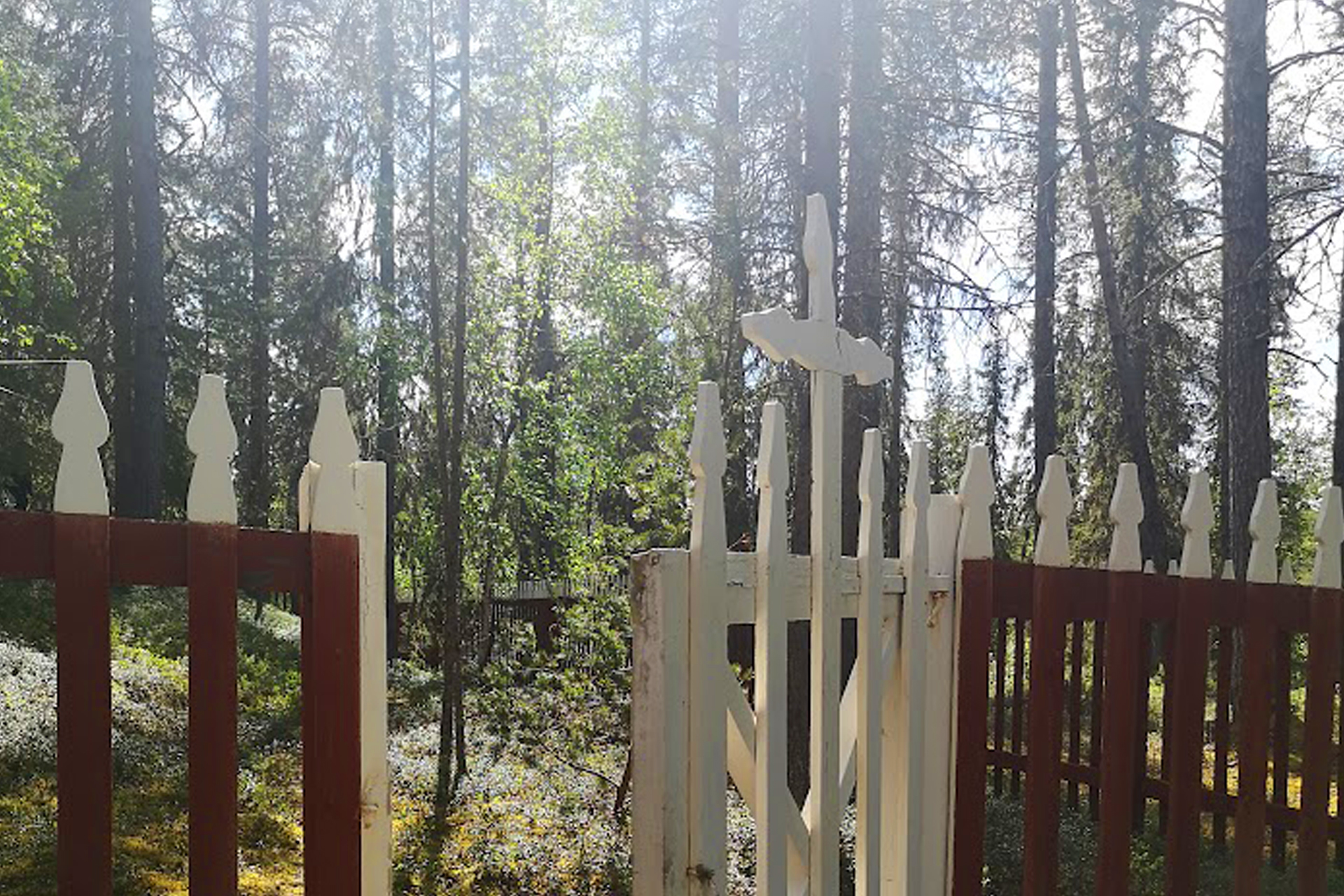 Bild på Akamella kyrkogård.