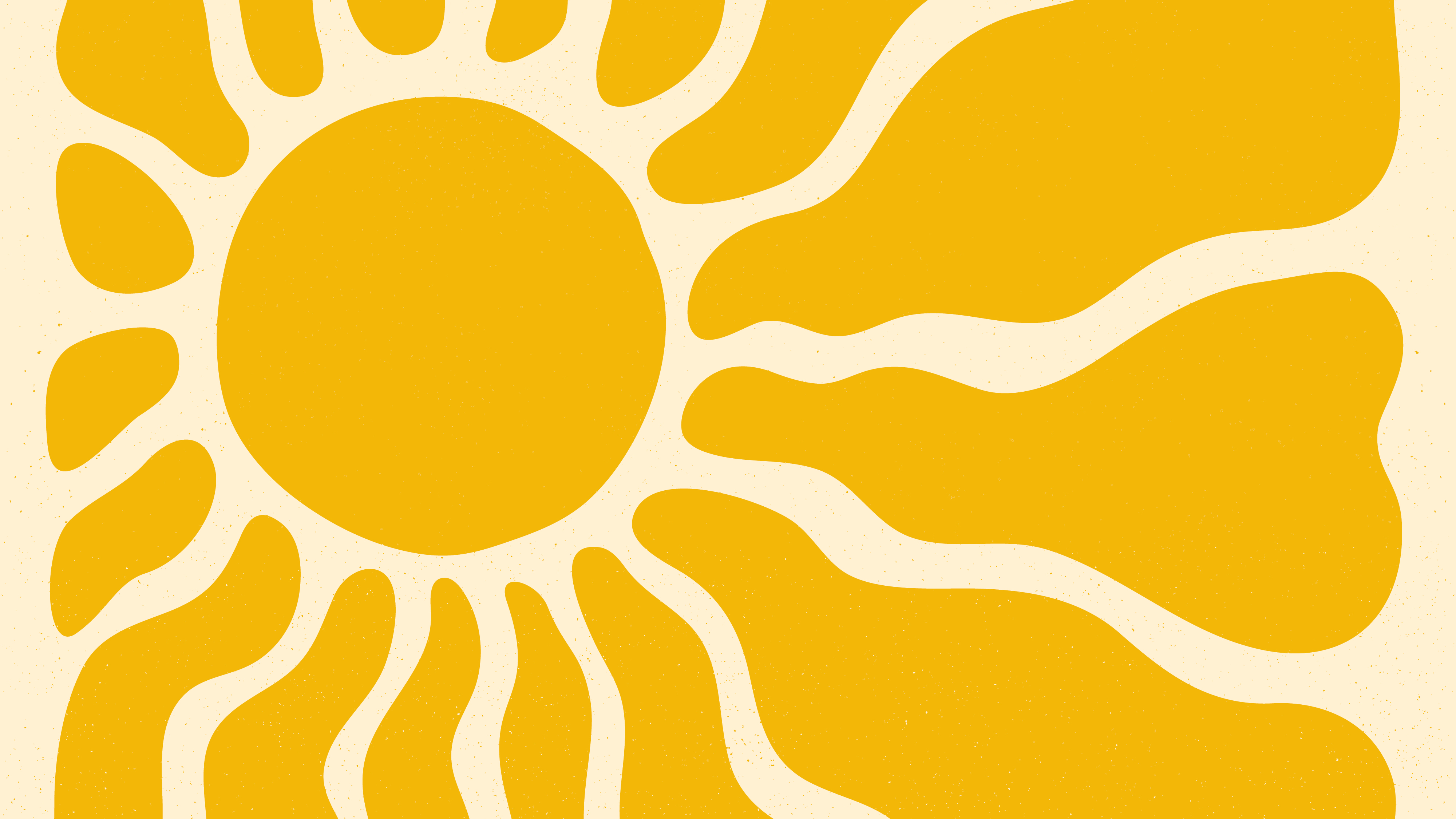 En lusstration av en gul sol som sprider ut sig