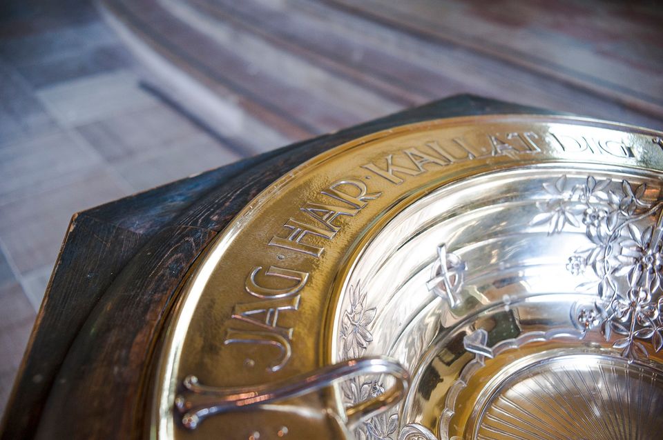 Dopfunt med texten "Jag har kallat dig".