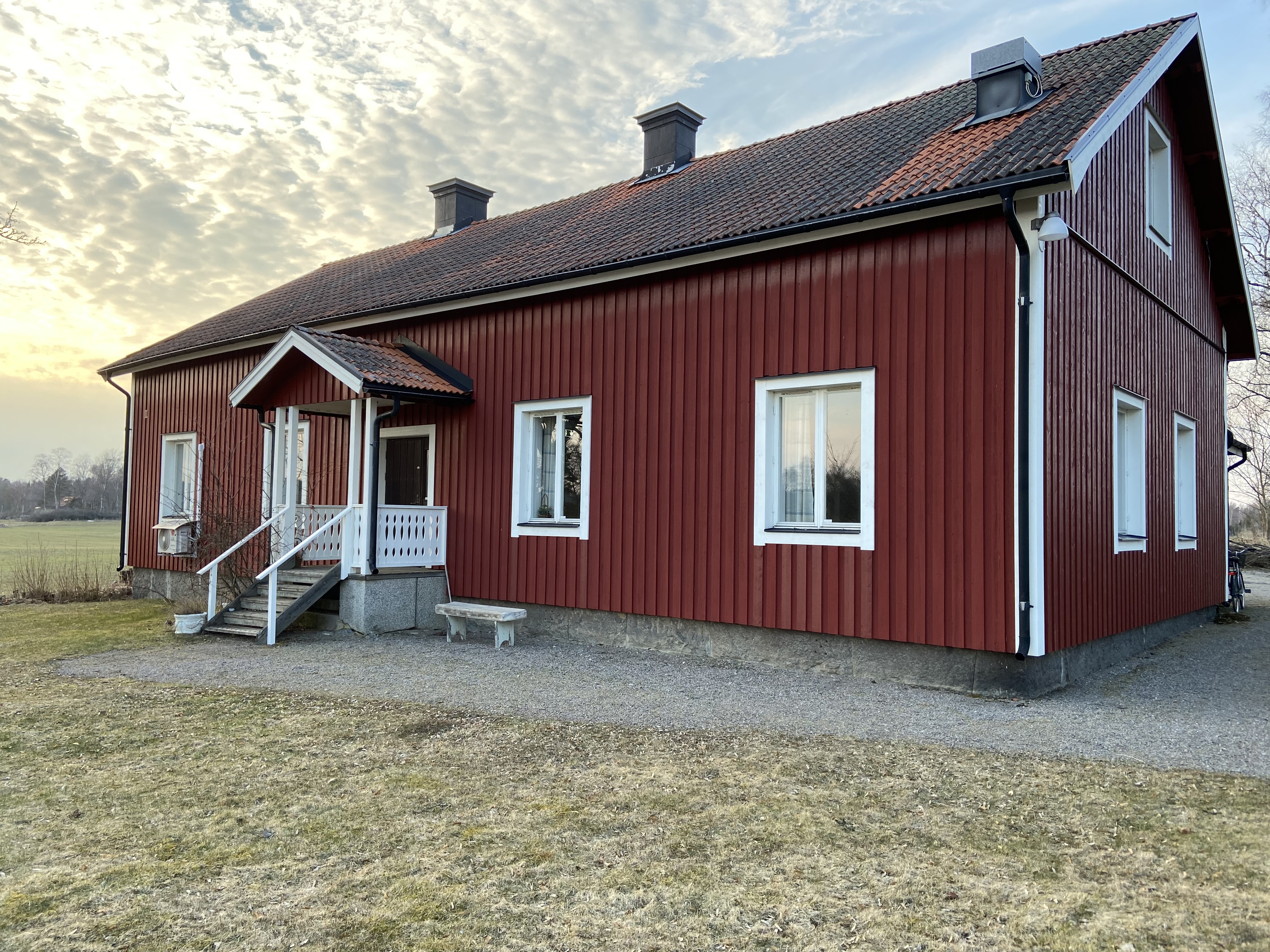 Ett rött hus.
