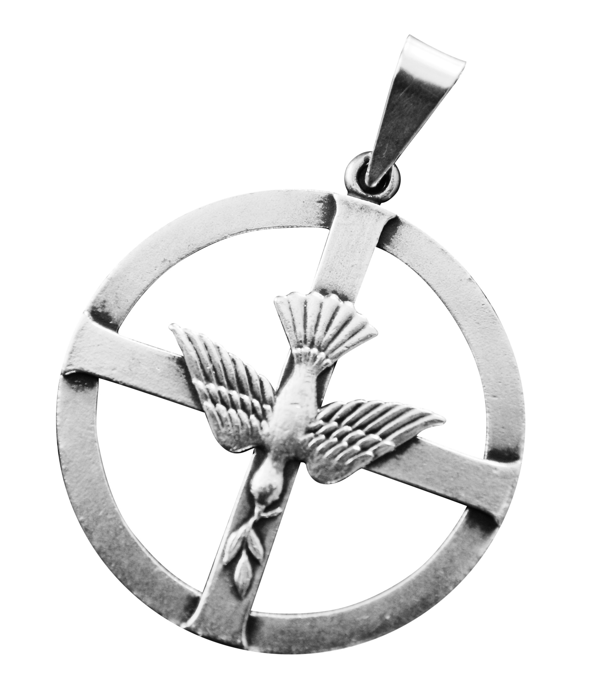 Ett diakonemblem mot vit bakgrund.