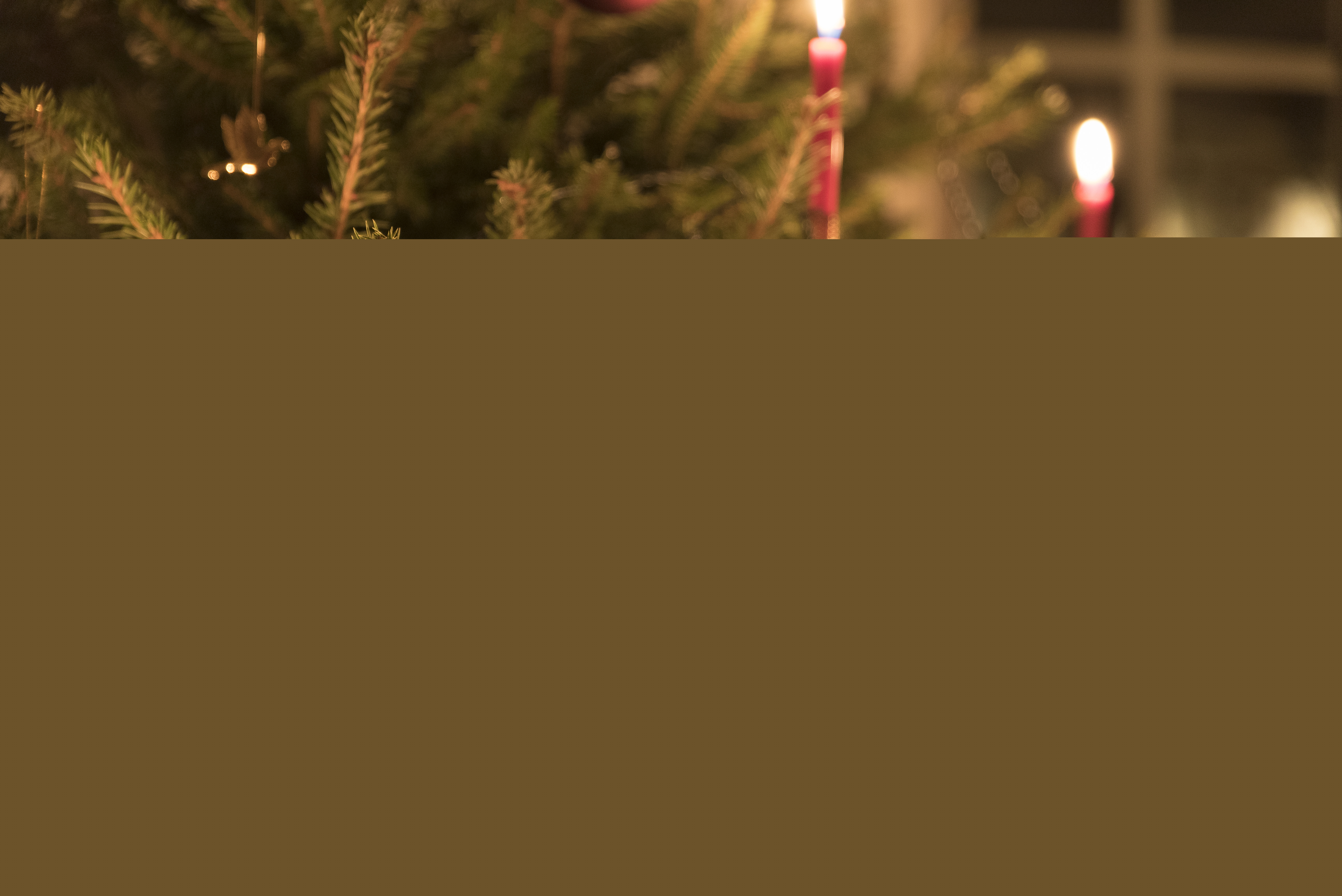 Tända ljus i en julgran.