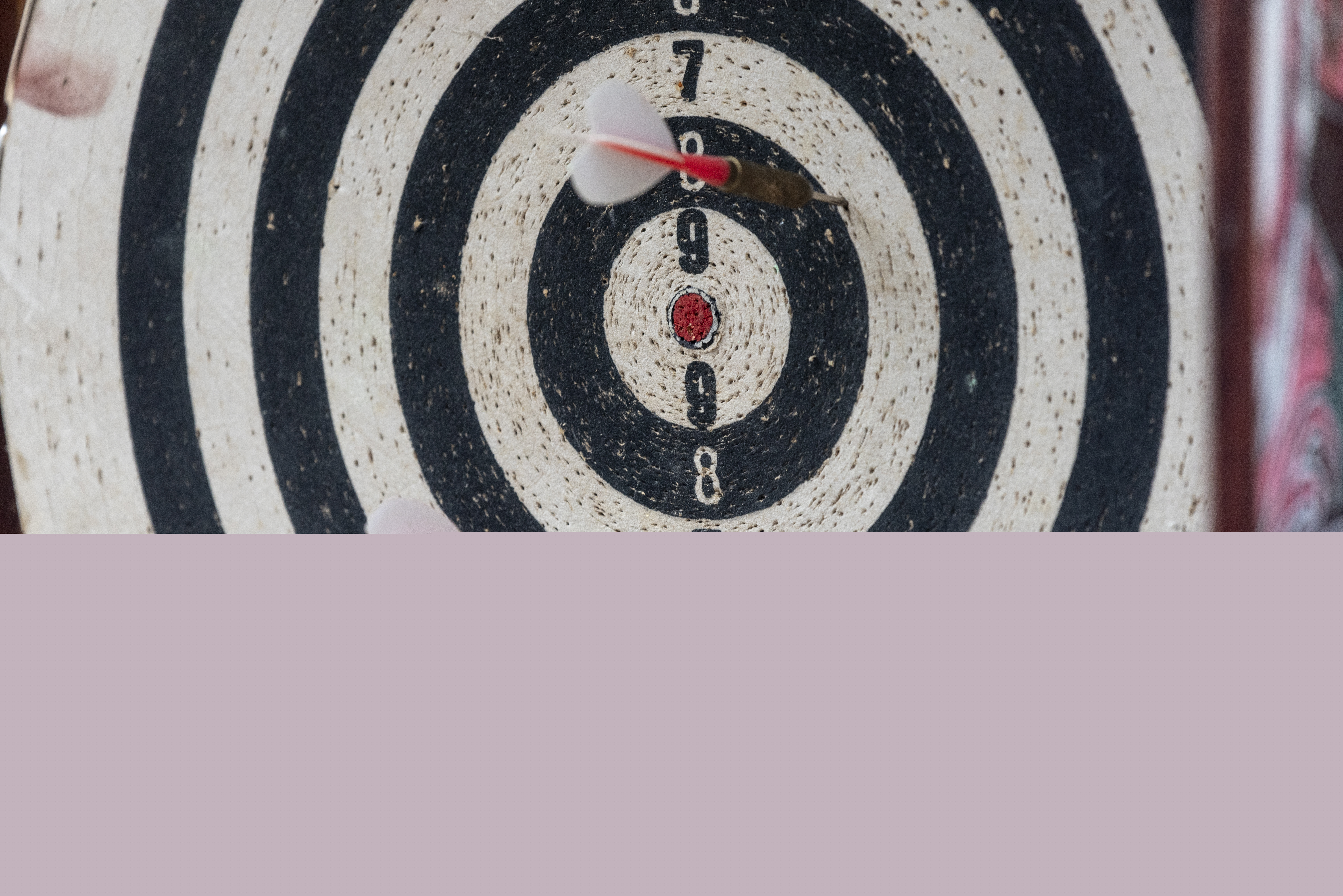 Närbild på en piltavla.